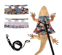 Juego de arnés y falda de correa de dragón barbudo ajustable, correa de lagarto para reptiles, vestidos de cuerda, kit de iniciación, accesorios para animales pequeños, entrenamiento de caminata al