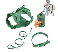 Juego de arneses para perros medianos, juego de arnés para perros pequeños, sin tirón, arnés para perros con correa, collar de seguridad, ajustable con soporte para bolsas de excrementos