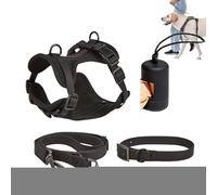 Juego de arneses para perros pequeños, arnés sin tirones para perros medianos - Juego de correas "Step in No Pull" para mascotas para perros y cachorros con soporte para bolsas de caca
