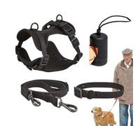 Juego de arneses para perros pequeños, juego de arnés para perros medianos sin tirones para perros medianos - Juego de correa «Step in No Pull» para mascotas y cachorros con caca