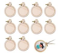 Juego de Aro de Bordado Redondo 10 Pieza Mini Bastidores para Bordados Bastidor de Madera para Bordar para Aro de Bordado para Colgantes de Bricolaje Manualidades Fabricación de Joyas 2.5cm