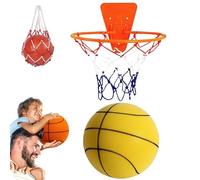Juego De Aro Y Baloncesto Silencioso, Aro De Baloncesto Silencioso Para Montar En La Pared Para Interiores, Pelota De Esponja EláStica De Espuma Para Ejercicios Y Actividades En El Hogar (L,*D)