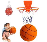 Juego De Aro Y Baloncesto Silencioso, Aro De Baloncesto Silencioso Para Montar En La Pared Para Interiores, Pelota De Esponja EláStica De Espuma Para Ejercicios Y Actividades En El Hogar (L,*A)