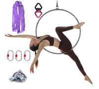 Juego de aros aéreos, aro de Lyra, anillo de antena para estudio de baile y fitness aéreo, equipo de circo de un solo punto