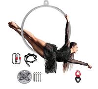 Juego de aros aéreos para adultos, equipo de baile y fitness, aro Lyra para entrenamiento acrobático, gimnasio en casa y circos, construcción de metal, diámetro de 80 cm