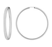 Juego De Aros Creoles Lisos Pendientes De Plata 925 48x3,9mm