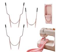 Juego de aros de bordado de calcetines, 3 aros para máquina de bordar | Ayuda de aro de acero inoxidable, protección de manga de goma, ayuda de aro de calcetín de oro rosa para calcetines