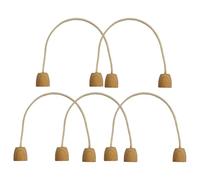 Juego de aros de croquet - Taquillas de cuerda de algodón 18 x 15 cm, juego de 5 piezas, base de madera resistente | Accesorios de Croquet para interior y exterior seguros para adultos fiesta en pe