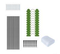 Juego de aros de invernadero que ofrece a prueba de insectos y heladas para protección de plantas, hecho de fibra de vidrio para un apoyo duradero de cubiertas y películas de jardín (paquete de 2)