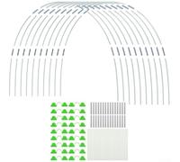 Juego de aros de jardín de fibra de vidrio, clips de conectores de soporte de plantas para camas elevadas, red al aire libre, interior, jardinería, blanco, varios tamaños (100 unidades)