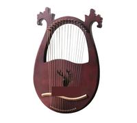 Juego de arpa de Lira de 16 cuerdas, caoba dura, portátil, con llave for afinar Arpa De Lira(Color:Brown Set)