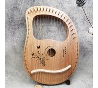 Juego de arpa de regazo, mini cuerdas clásicas de acero, caoba tipo caja con escalas de tallado, instrumento musical fácil de aprender para principiantes