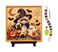 Juego de arte de perlas de Halloween hágalo usted mismo 3D gato calabaza decoración de la pared