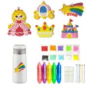 Juego de arte de piedras preciosas,Divertidos juguetes educativos creativos,Juguetes de pintura de puntos para niños para la fabricación de llaveros | Para niños, niñas, hogar, escuela, , aula