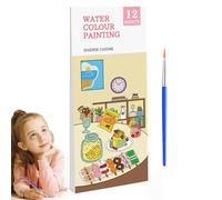 Juego de arte de pintura de acuarela | Bloc de pintura para libros de colorear para niñas, kit de arte de viaje con pincel para niños, niñas, niños pequeños