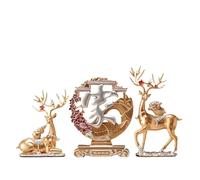 Juego de arte minimalista moderno hecho a mano de tres piezas, regalo de inauguración de la casa de alta gama, adecuado for decoraciones de sala de estar, entrada, TV y vitrina.(Yellow)