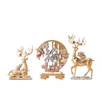 Juego de arte minimalista moderno hecho a mano de tres piezas, regalo de inauguración de la casa de alta gama, adecuado for decoraciones de sala de estar, entrada, TV y vitrina.(Yellow1)