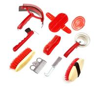 Juego de aseo equino multiusos con bolsa de almacenamiento, equipo de aseo impermeable, cepillo de lavado de caballos resistente