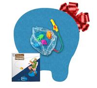 Juego de aseos de Pesca | Pack Completo | Juego para Aseo/WC Juego de Pesca | 1 Alfombra | 1 caña de Pescar | 4 Peces cariñosos | 1 Mini Acuario | Creado por OriginalCup®