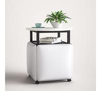 Juego de asientos en forma de cubo con ruedas giratorias y mesa auxiliar, apilable, sofá, silla, taburete, muebles móviles otomanos para sala de estar y oficina en casa