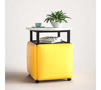 Juego de asientos en forma de cubo con ruedas giratorias y mesa auxiliar, apilable, sofá, silla, taburete, muebles móviles para sala de estar y oficina en casa