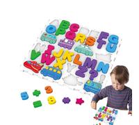 Juego de asignación de formulario de número, Juego de asignación del Alfabeto | Juego de Rompecabezas a Juego de Madera de la Letra de la Letra | Juego de Conocimiento de y Color