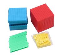 Juego de aula de diez bloques con base de plástico, manos interactivas de matemáticas en la base Diez bloques Herramientas de aprendizaje Cubos de matemáticas Contadores de