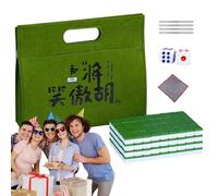 Juego de azulejos Mahjong, conjunto de Mahjong de viaje,Juego de Mahjong sobre mesa pequeña | Paquete de Mahjong de viaje, piezas de Mahjong chino que incluye mantel, bolsa de transporte, dados, una