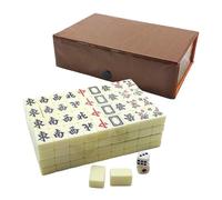 Juego de azulejos Mahjong portátil, 2 x 1,4 x 1 cm, mini juegos clásicos chinos, construcción de melamina, recreación al aire libre, reunión social, actividad de ocio en interiores