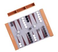 Juego de Backgammon de PU Enrollable, fácil de Transportar, con Piezas acrílicas, para diversión Familiar, tapete de Juego de Backgammon
