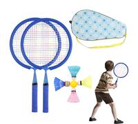 Juego de bádminton al aire libre para niños - 2 raquetas para niños con mango sin deslizamiento, 3 locos de colores, bolsas de almacenamiento | juego de patio trasero, juego de juegos de patio para