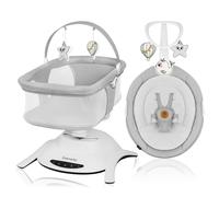 LIONELO Bella Set 2 en 1 - Hamaca eléctrica con capazo 360o para bebés de hasta 9 kg, respaldo reclinable, 5 velocidades de balanceo Cinturón de seguridad antideslizante