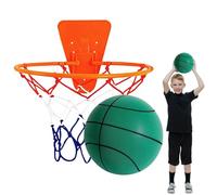Juego De Baloncesto Y Aro Silencioso - PU Baloncesto 18 Cm Ho-op 30 Cm | Ba-sketball Interior Silencioso, Regate Sin Ruido | Equipo Ajustable De Bola Deportiva Para El Juego De Apartamento De