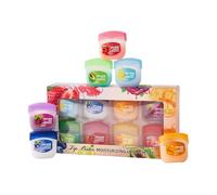 Juego de bálsamo labial con sabor a fruta - Pack de 8 bálsamos labiales para labios secos, como bálsamo incoloro, brillo y cuidado nocturno en set de regalo para hombres, mujeres y niños