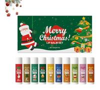 Juego de bálsamo labial de Navidad, 10 unidades de bálsamo labial hidratante, juego de regalo de Navidad, bálsamo labial, bálsamo labial hidratante, cuidado de los labios, cuida los labios