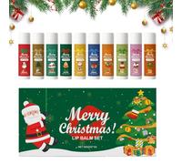 Juego De Bálsamos Labiales | No Grasoso 10 Aromas Para Todas las Edades - Bálsamo Labial Navideño Para Hidratación - para Citas Desplazamientos Viajes Reuniones Negocios Esposa Novia Amigos Hermanas