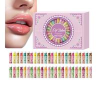 Juego De Bálsamos Para Labios - 48 Piezas 12 Set de Brillo Labial de Belleza | Pintalabios Refrescante,Para Mujeres Y Niñas Fiesta Viaje Oficina Hogar Rutina Diaria San Valentín