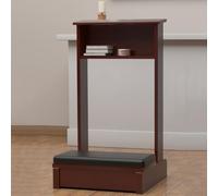 Juego de banco de oración y reclinatorio para uso doméstico e iglesia, taburete de oración de madera con estante y silla, regalo religioso para arrodillarse y meditación (marrón)