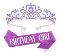 Juego de bandas de feliz cumpleaños, accesorio de aleación de 100 g, accesorio de diamantes de imitación, día de celebración para mujer, tocado elegante, detalle de diseño de peine, elegante traje de