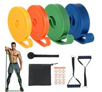 Juego de bandas de resistencia - con 4 niveles de resistencia, anclaje para puerta, 2 asas y bolsa de almacenamiento - para entrenamiento de dominadas, yoga, estiramientos, deportes de fuerza y