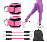 Juego de bandas de resistencia con correas de tobillo, equipo de entrenamiento de glúteos, bandas de tobillo para entrenamiento de piernas y glúteos, equipo de ejercicio para entrenamiento en casa,