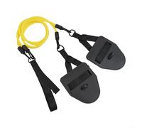 Juego de bandas de resistencia para natación, 1 paquete con palas, entrenador de fuerza de brazo de tierra seca, aletas de gancho TPE de alta elasticidad para gimnasio, oficina en casa (amarillo, 20