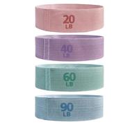 Juego de bandas elásticas de resistencia: paquete de 4 correas elásticas, tela antideslizante duradera, soporte de alta tensión, entrenamiento de potencia, tonificación, flexibilidad | Equipo de entre