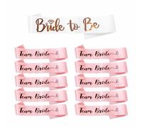 Juego de bandas para despedida de soltera, color blanco y 10 bandas de novia de equipo, accesorios de despedida de soltera, accesorios de novia y equipo para despedida de soltera, accesorios de