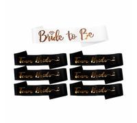 Juego de bandas para despedida de soltera, color blanco y 6 bandas de novia de equipo, accesorios de despedida de soltera, accesorios de novia y equipo para despedida de soltera, accesorios de