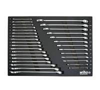 Juego de bandeja para llaves combinadas de 31 piezas, SAE y métrico