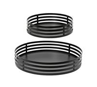 Juego de bandejas de hierro negro ø38 y ø28 cm, 2 unidades
