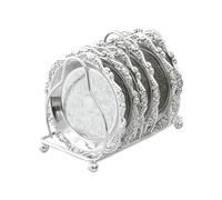 Juego De Bandejas Decorativas Vintage De Acero Inoxidable - Estante Para Platos En Relieve Dorado, Estación De Servicio De Lujo | Tenedor Perfumado De La Bebida Del Bocado De La Fruta Para El Accesori