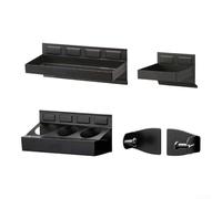 Juego de bandejas magnéticas de 4 piezas, 2 bandejas para toallas de papel, organizador de almacenamiento de herramientas versátil, ancho ajustable con barra de equilibrio de goma, resistente para