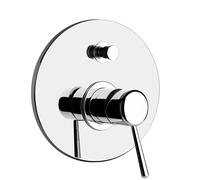 Juego de bañera/ducha Gessi Goccia para mezclador empotrado, desviador automático de 2 vías, primera salida en la parte superior, 44678126, Color: Metal negro cepillado GHRC